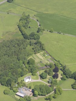 Oblique aerial view of Tullibole Castle, taken from the WSW.
