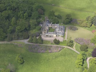 Oblique aerial view of Blair Adam Country House, taken from the SSE.