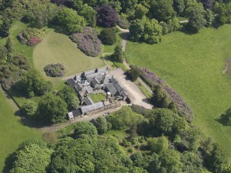 Oblique aerial view of Blair Adam Country House, taken from the W.