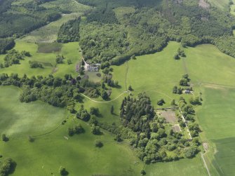 General oblique aerial view of Blair Adam House AND grounds, taken from the ENE.