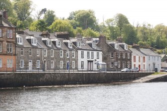 General view from E showing terraced houses at 59-69 Marine Road, Port Bannatyne, Bute