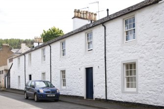 General view from NW showing Saltire Place, 41 and 43 Castle Street, Port Bannatyne, Bute