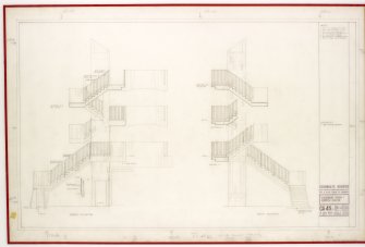North and south elevations for external stairs at Canongate Housing .  
Title: External Stair & Refuse Chute