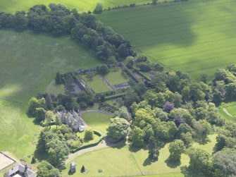 Oblique aerial view of Huntingdon House, taken from the NW.