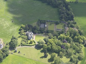 Oblique aerial view of Huntingdon House, taken from the WNW.