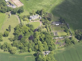 Oblique aerial view of Huntingdon House, taken from the SSW.
