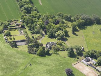 Oblique aerial view of Huntingdon House, taken from the ENE.