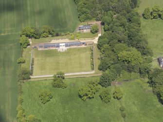 Oblique aerial view of Alderston House walled garden, taken from the SSE.