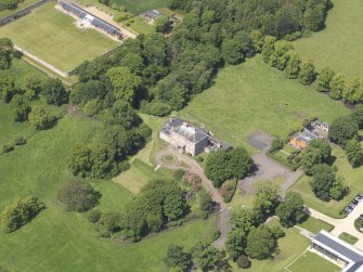Oblique aerial view of Alderston House and walled garden, taken from the E.