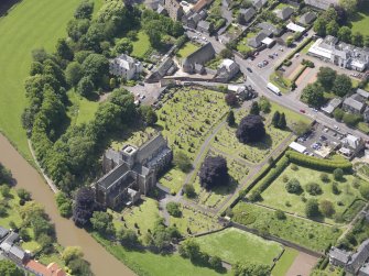 Oblique aerial view of St Mary's Parish Church, taken from the NE.