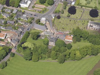 Oblique aerial view of St Mary's Roman Catholic Church, taken from the SE.