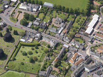 Oblique aerial view of Haddington House, taken from the NE.