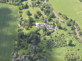 Oblique aerial view of Stevenson House, taken from the E.