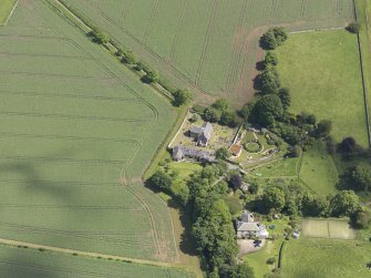 Oblique aerial view of Morham Parish Church, taken from the SW.