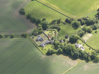 Oblique aerial view of Morham Parish Church, taken from the NW.