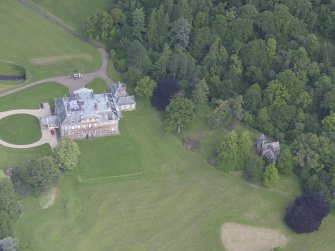 Oblique aerial view of Yester House, taken from the S.