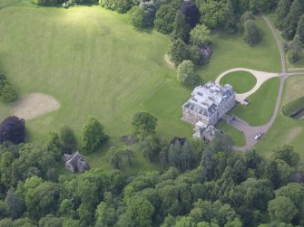 Oblique aerial view of Yester House, taken from the ENE.