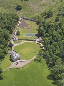 Oblique aerial view of Hopes House, taken from the W.