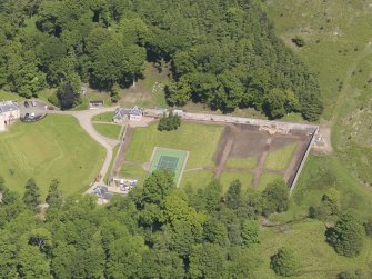 Oblique aerial view of Hopes House walled garden, taken from the S.