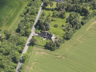 Oblique aerial view of Bolton Muir Country House, taken from the WSW.
