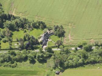 Oblique aerial view of Bolton Muir Country House, taken from the N.