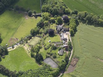 Oblique aerial view of Whittingehame House Stables, taken from the NE.