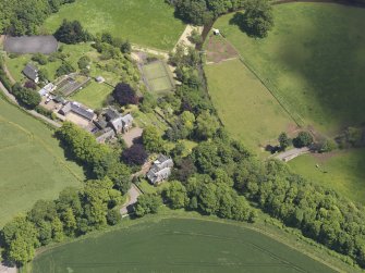 Oblique aerial view of Whittingehame House Stables, taken from the WSW.