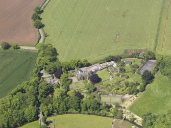 Oblique aerial view of Whittingehame House Stables, taken from the SE.
