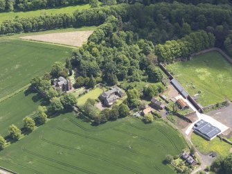 Oblique aerial view of Whittinghame Parish Church, taken from the WNW.