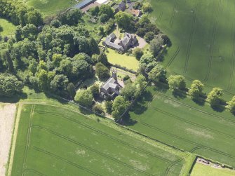 Oblique aerial view of Whittingehame Parish Church, taken from the ENE.