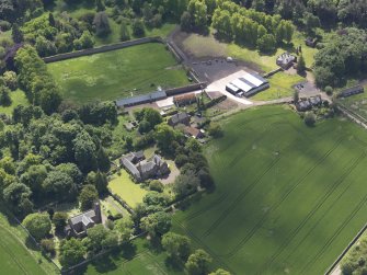 Oblique aerial view of Whittingehame Parish Church, taken from the NNE.