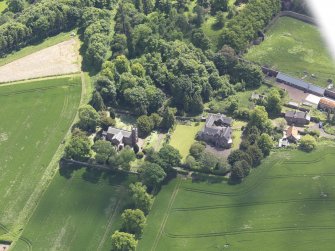 Oblique aerial view of Whittingehame Parish Church, taken from the NNW.