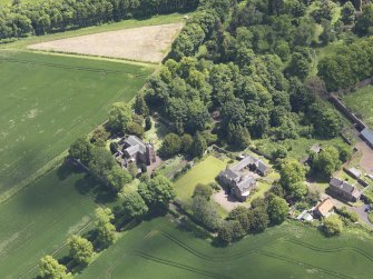 Oblique aerial view of Whittingehame Parish Church, taken from the NW.