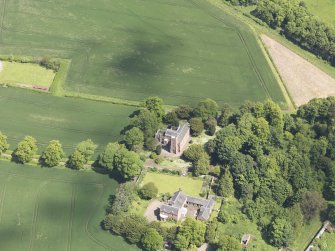 Oblique aerial view of Whittingehame Parish Church, taken from the SW.