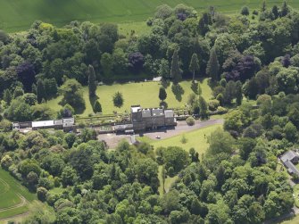 Oblique aerial view of Biel Country House, taken from the N.