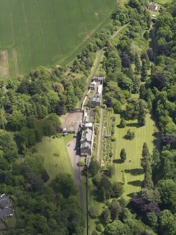 Oblique aerial view of Biel Country House, taken from the W.