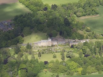 Oblique aerial view of Biel Country House, taken from the S.