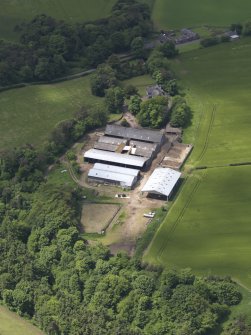 Oblique aerial view of Halls Farmstead, taken from the E.