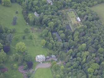Oblique aerial view of Longformacus House, taken from the E.
