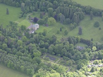 Oblique aerial view of Longformacus House, taken from the NNW.