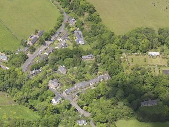 Oblique aerial view of Longformacus village, taken from the S.