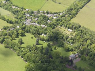 Oblique aerial view of Longformacus village, taken from the E.