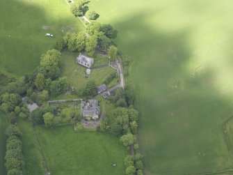 Oblique aerial view of Bonkyl and Preston Parish Church, taken from the SSE.