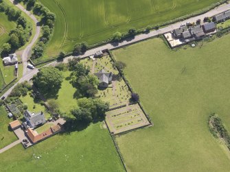 Oblique aerial view of Spott Parish Church, taken from the N.