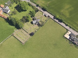 Oblique aerial view of Spott Parish Church, taken from the NW.