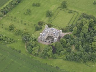 Oblique aerial view of Wedderburn Castle, taken from the NE.