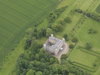 Oblique aerial view of Wedderburn Castle, taken from the WNW.