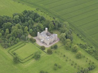 Oblique aerial view of Wedderburn Castle, taken from the SSE.