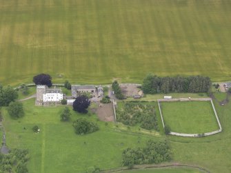 Oblique aerial view of Nisbet House and walled garden, taken from the SSE.