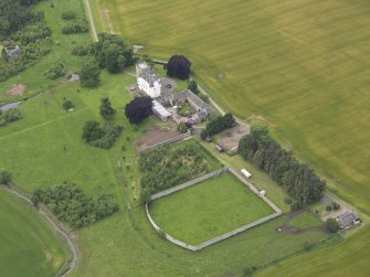 Oblique aerial view of Nisbet House and walled garden, taken from the ENE.